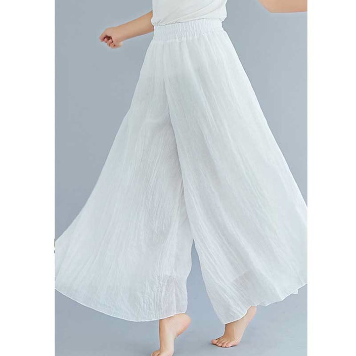 Pantaloni larghi in cotone e lino casual da donna Buddha Stones per yoga e danza - image 4