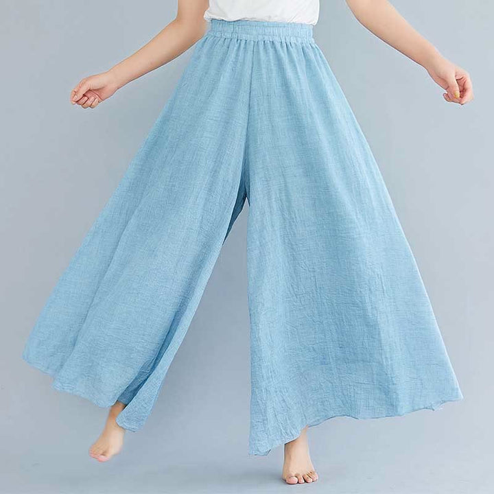 Pantaloni larghi in cotone e lino casual da donna Buddha Stones per yoga e danza - image 35