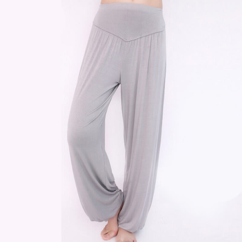 Pantaloni lunghi harem da yoga e danza in tinta unita Buddha Stones - image 9