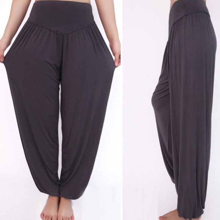 Pantaloni lunghi harem da yoga e danza in tinta unita Buddha Stones - image 23