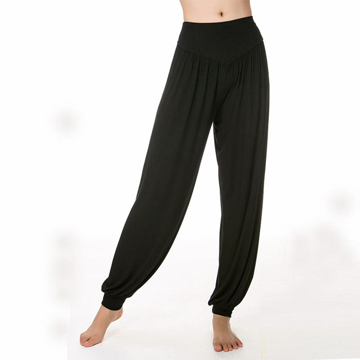 Pantaloni lunghi harem da yoga e danza in tinta unita Buddha Stones - image 32