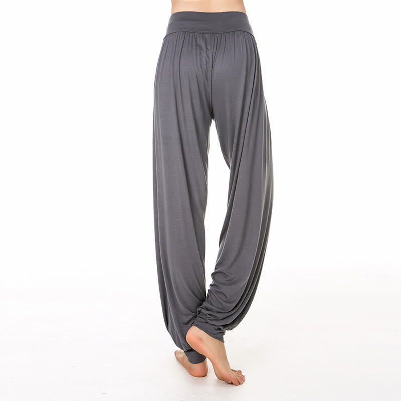 Pantaloni lunghi harem da yoga e danza in tinta unita Buddha Stones - image 17