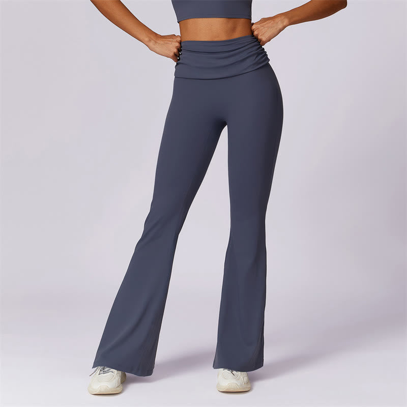 Buddha Stones Canotta senza maniche con spalline e schiena scoperta Reggiseno Pantaloni svasati Sport Fitness Yoga - SteelBlue - Pantaloni - US8-10, UK/AU12-14, EU40-42 (XL) - image 46