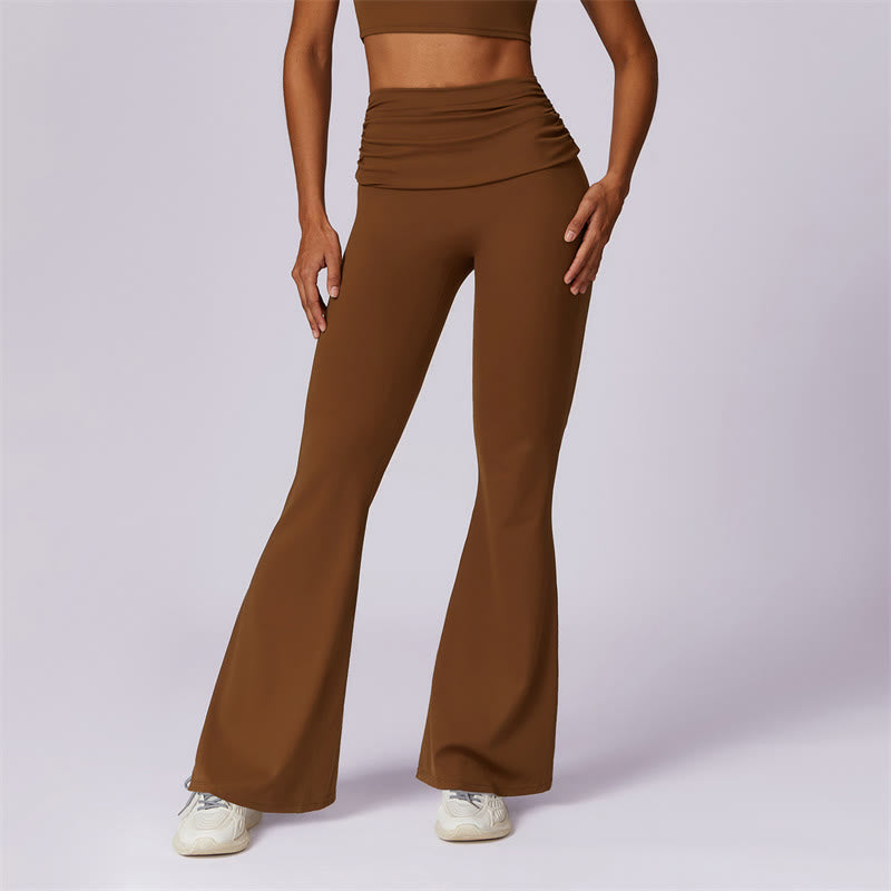 Buddha Stones Canotta senza maniche con spalline e schiena scoperta Reggiseno Pantaloni svasati Sport Fitness Yoga - Marrone - Pantaloni - US8-10, UK/AU12-14, EU40-42 (XL) - image 69