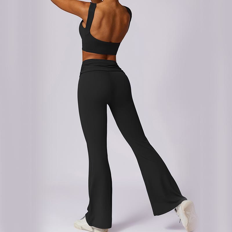 Buddha Stones Canotta senza maniche con spalline e schiena scoperta Reggiseno Pantaloni svasati Sport Fitness Yoga - image 39