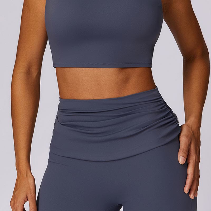 Buddha Stones Canotta senza maniche con spalline e schiena scoperta Reggiseno Pantaloni svasati Sport Fitness Yoga - image 42
