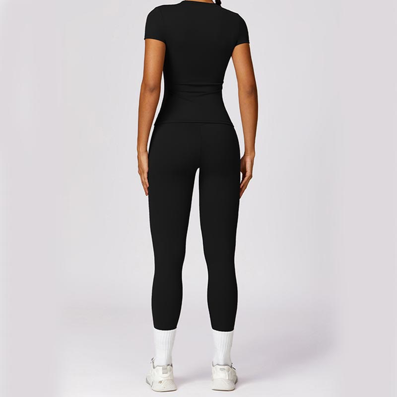 Buddha Stones Donna Manica Corta T-Shirt Top Vita Alta Leggings Pantaloni Per Sport Yoga - image 6