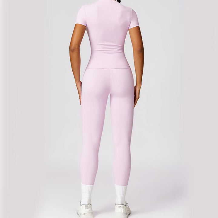Buddha Stones Donna Manica Corta T-Shirt Top Vita Alta Leggings Pantaloni Per Sport Yoga - image 65