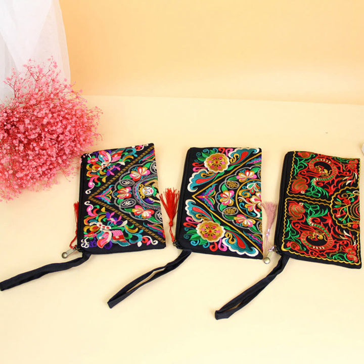 Portafoglio con ricamo a forma di fiore di cosmo, drago , Buddha Stones, borsa per la spesa - image 31
