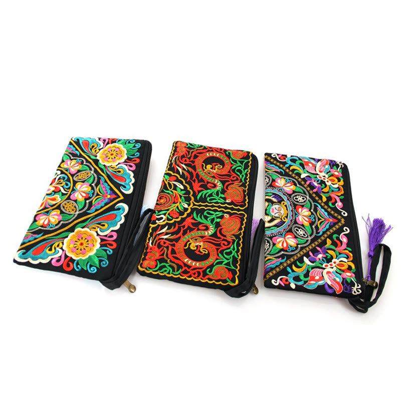 Portafoglio con ricamo a forma di fiore di cosmo, drago , Buddha Stones, borsa per la spesa - image 32