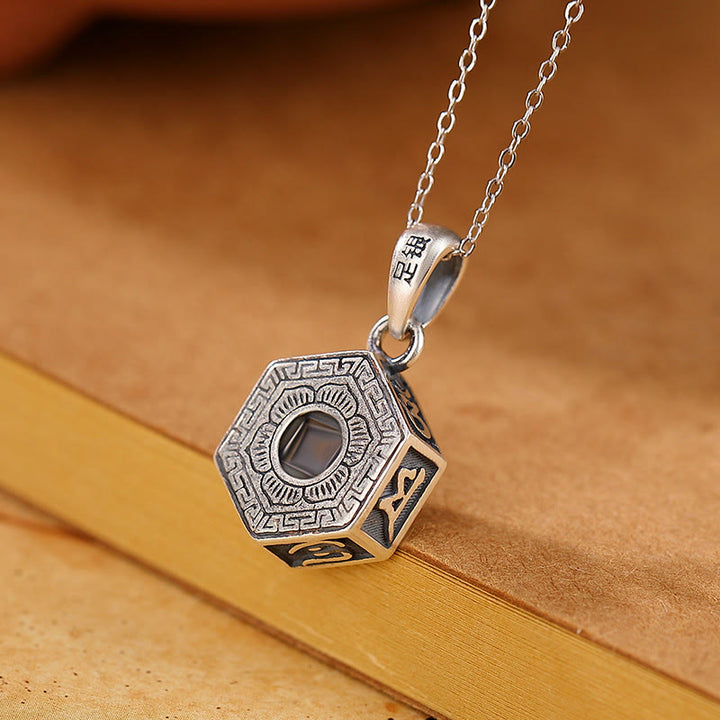 Collana con ciondolo a proiezione d'amore Buddha Stones in argento sterling 990 tibetano Om Mani Padme Hum Lotus - image 4