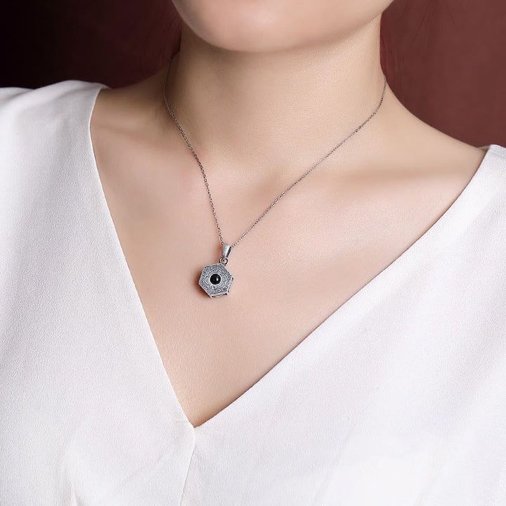 Collana con ciondolo a proiezione d'amore Buddha Stones in argento sterling 990 tibetano Om Mani Padme Hum Lotus - image 7