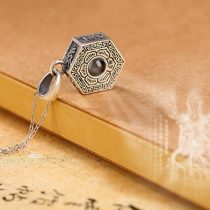 Collana con ciondolo a proiezione d'amore Buddha Stones in argento sterling 990 tibetano Om Mani Padme Hum Lotus - image 6