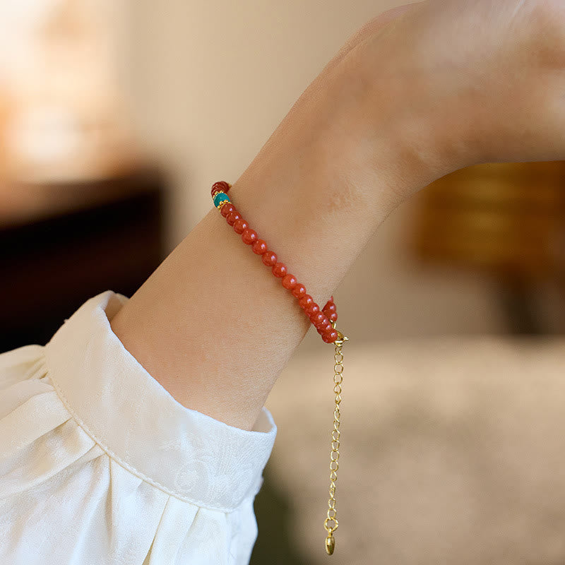 Buddha Stones 925 Sterling Silver Placcato Oro Naturale Agata Rossa Turchese Fiducia Bracciale Collana Ciondolo Anello Set