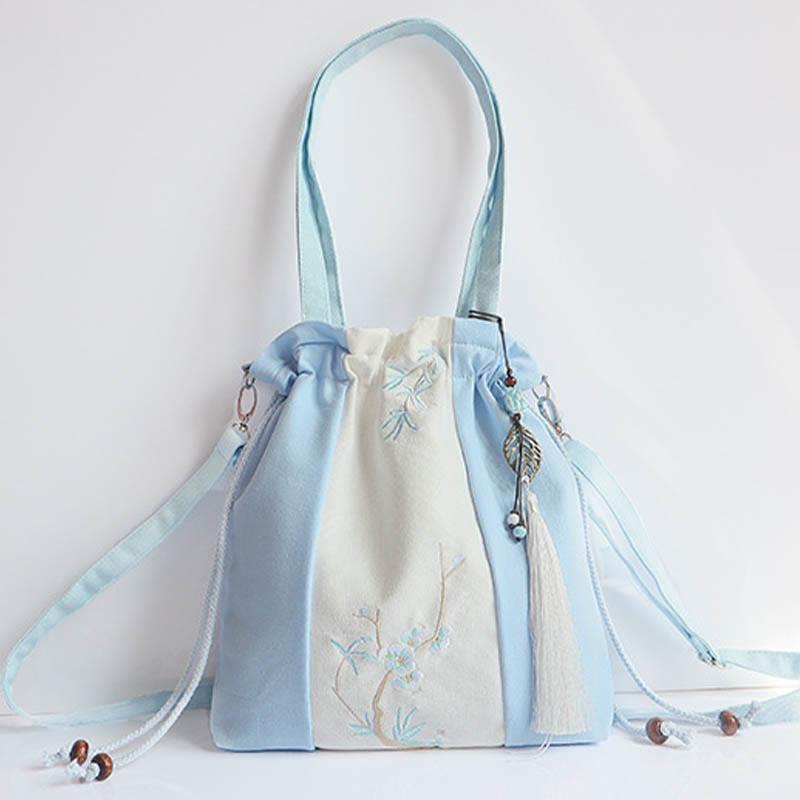 Borsa a tracolla in tela Buddha Stones, fiori di erba ricamati, fiori di ciliegio, borsa a tracolla - image 17