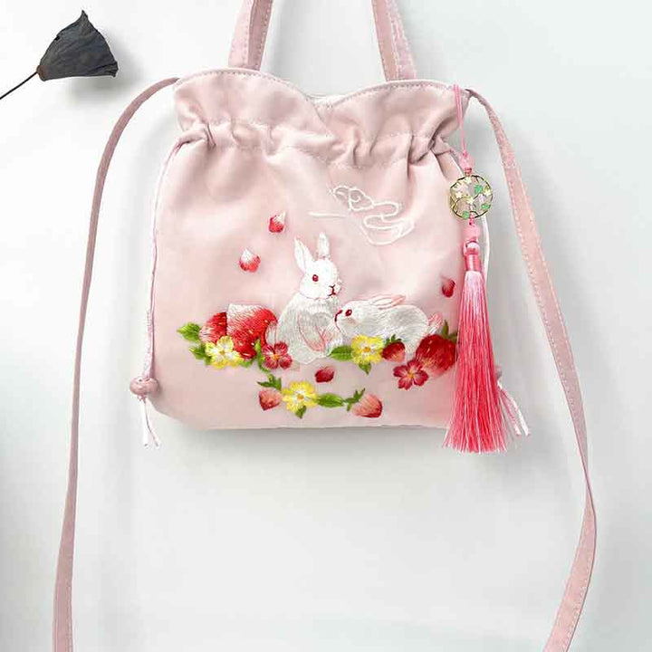 Buddha Stones Suzhou Ricamo Loto Cervo Epiphyllum Peonia Coniglio Cotone Lino Tote Borsa A Tracolla Borsa A Tracolla Borsa A Mano - image 20