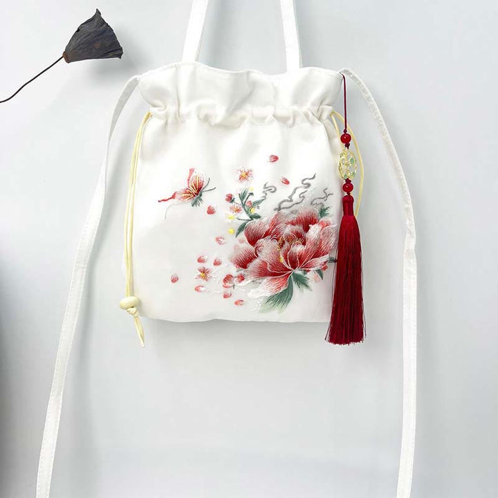 Buddha Stones Suzhou Ricamo Loto Cervo Epiphyllum Peonia Coniglio Cotone Lino Tote Borsa A Tracolla Borsa A Tracolla Borsa A Mano - image 17