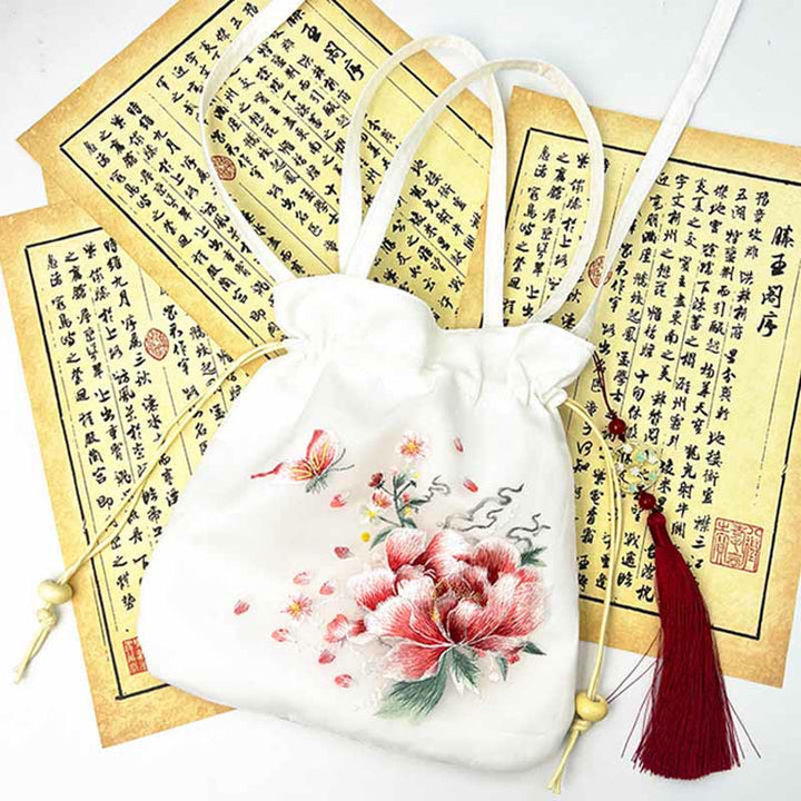 Buddha Stones Suzhou Ricamo Loto Cervo Epiphyllum Peonia Coniglio Cotone Lino Tote Borsa A Tracolla Borsa A Tracolla Borsa A Mano - image 16