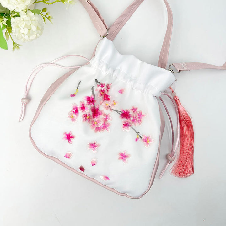 Buddha Stones Suzhou Ricamo Coniglio Loto Epiphyllum Peonia Magnolia Tote Borsa a tracolla Borsa a tracolla Borsa a mano