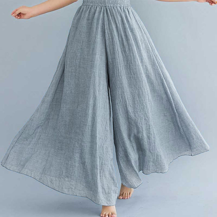 Pantaloni larghi in cotone e lino casual da donna Buddha Stones per yoga e danza - image 13