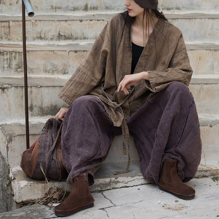 Cappotto con lacci e tie-dye con Buddha Stones , meditazione zen, giacca aperta sul davanti - image 10