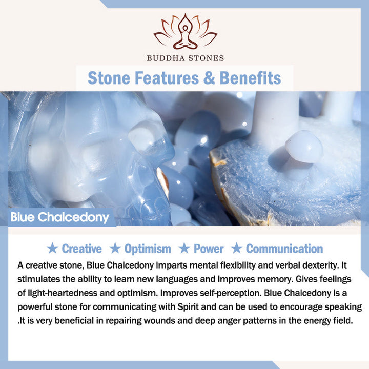 Braccialetto energetico a farfalla in calcedonio blu, cristallo rosa e calcedonio viola Buddha Stones - image 4