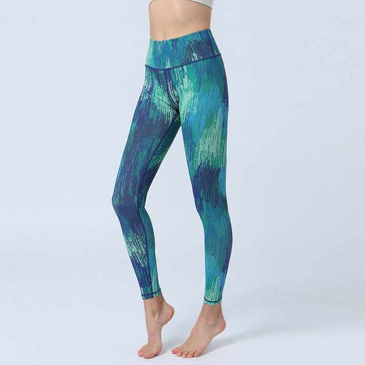 Leggings da yoga a vita alta con stampa Buddha Stones , per fitness e sport, da donna - Verde Blu - US8-10, UK/AU12-14, EU40-42 (XL) - image 7