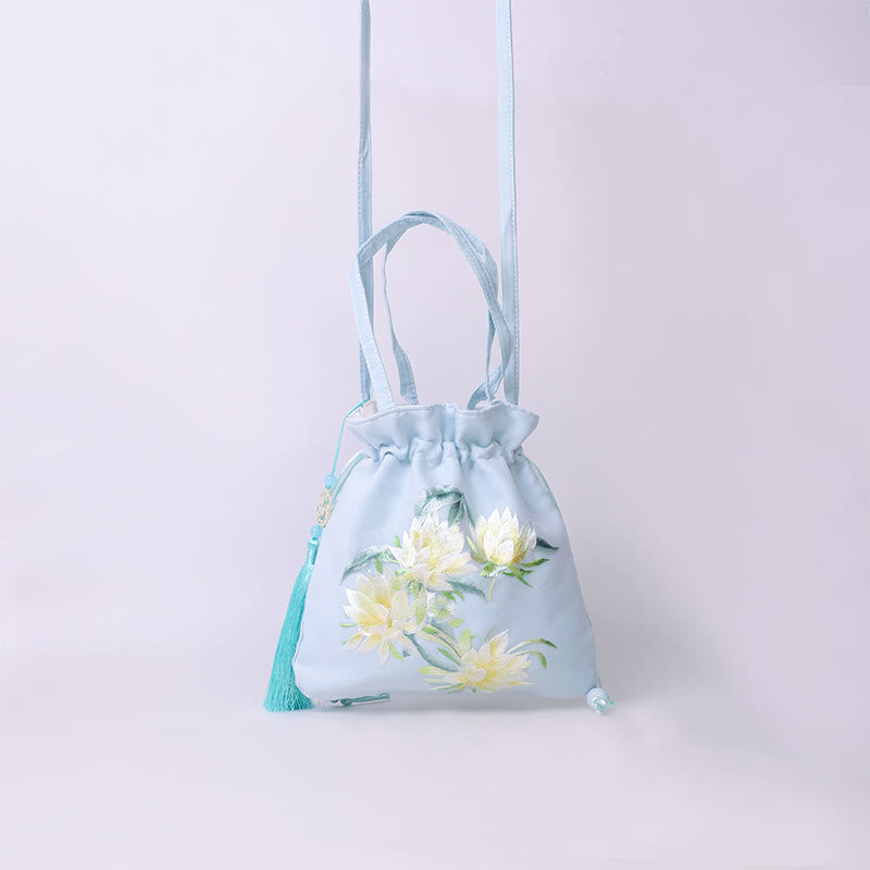 Buddha Stones Suzhou Ricamo Loto Cervo Epiphyllum Peonia Coniglio Cotone Lino Tote Borsa A Tracolla Borsa A Tracolla Borsa A Mano - image 6