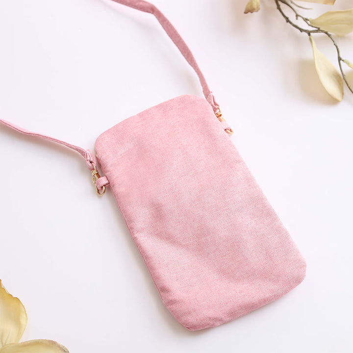 Borsa a tracolla con piccoli fiori ricamati Buddha Stones Borsa a tracolla Borsa per cellulare 11*20cm