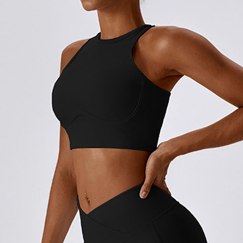Canotta senza maniche Buddha Stones Crop Pantaloni svasati Sport Fitness Yoga - image 17
