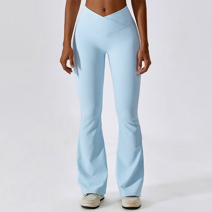 Canotta senza maniche Buddha Stones Crop Pantaloni svasati Sport Fitness Yoga - Blu - Pantaloni - XL - image 43