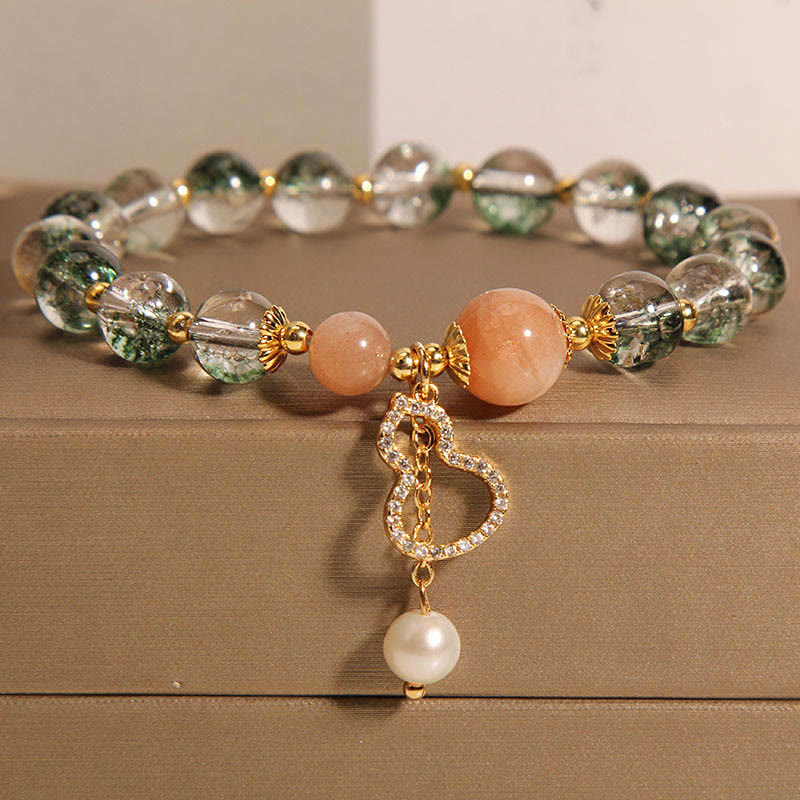 Braccialetto di fiducia con ciondolo zucca fantasma verde Buddha Stones