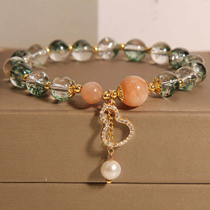 Braccialetto di fiducia con ciondolo zucca fantasma verde Buddha Stones