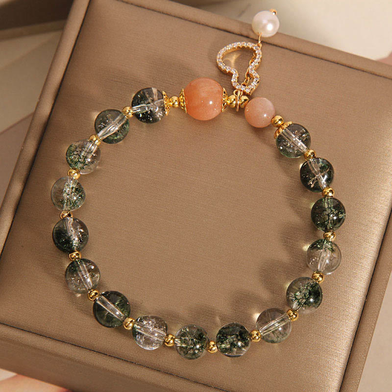 Braccialetto di fiducia con ciondolo zucca fantasma verde Buddha Stones