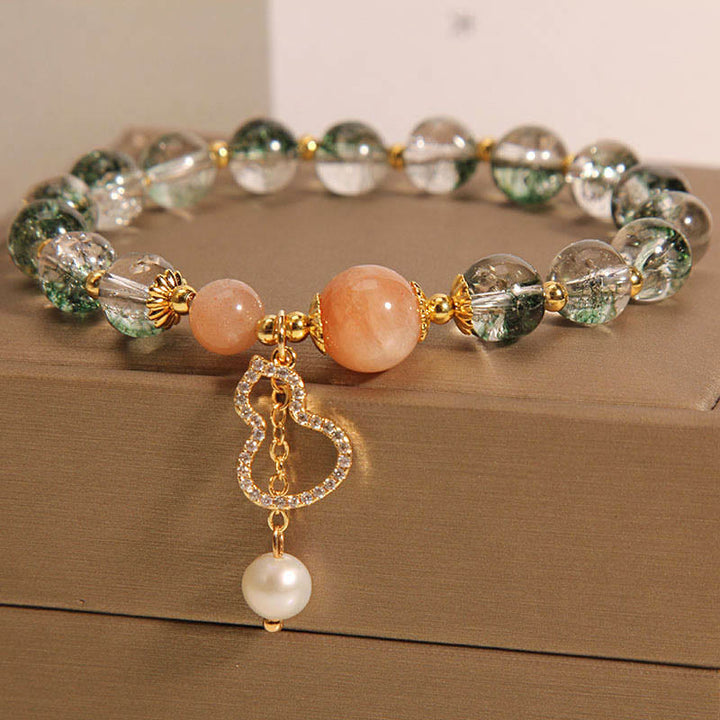 Braccialetto di fiducia con ciondolo zucca fantasma verde Buddha Stones