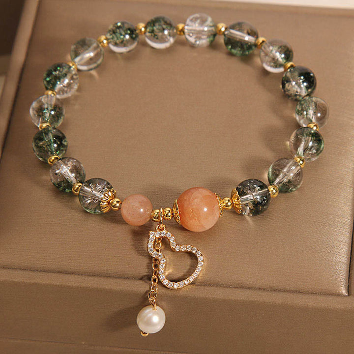 Braccialetto di fiducia con ciondolo zucca fantasma verde Buddha Stones