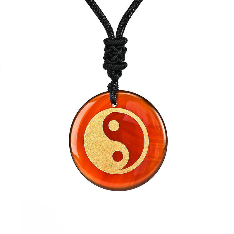 Buddha Stones Vari cristalli Ametista Occhio di tigre Avventurina verde Yin Yang Collana pendente spirituale