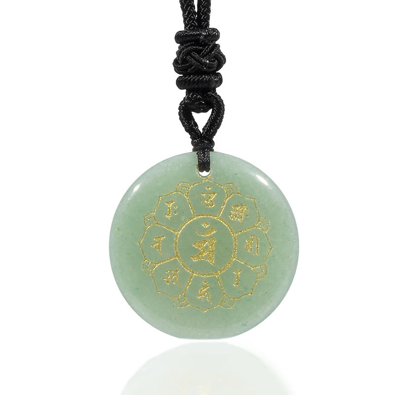 Buddha Stones Om Mani Padme Hum Naturale Vari Cristallo Ossidiana Nera Forza Collana Pendente - image 16