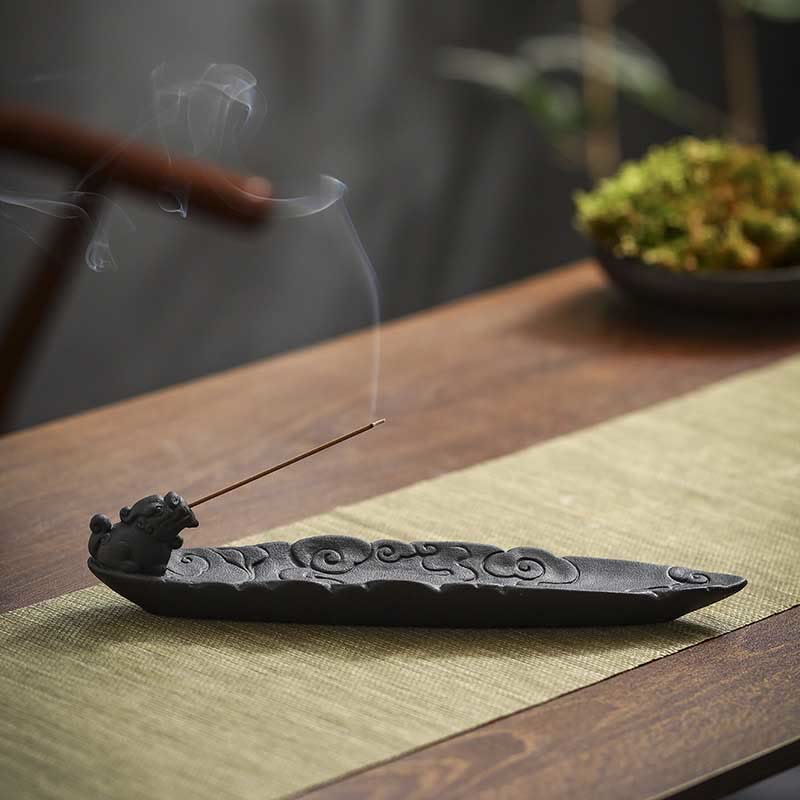 Buddha Stones, nuvole di buon auspicio, bruciatore di incenso in ceramica curativo Pixiu, decorazione