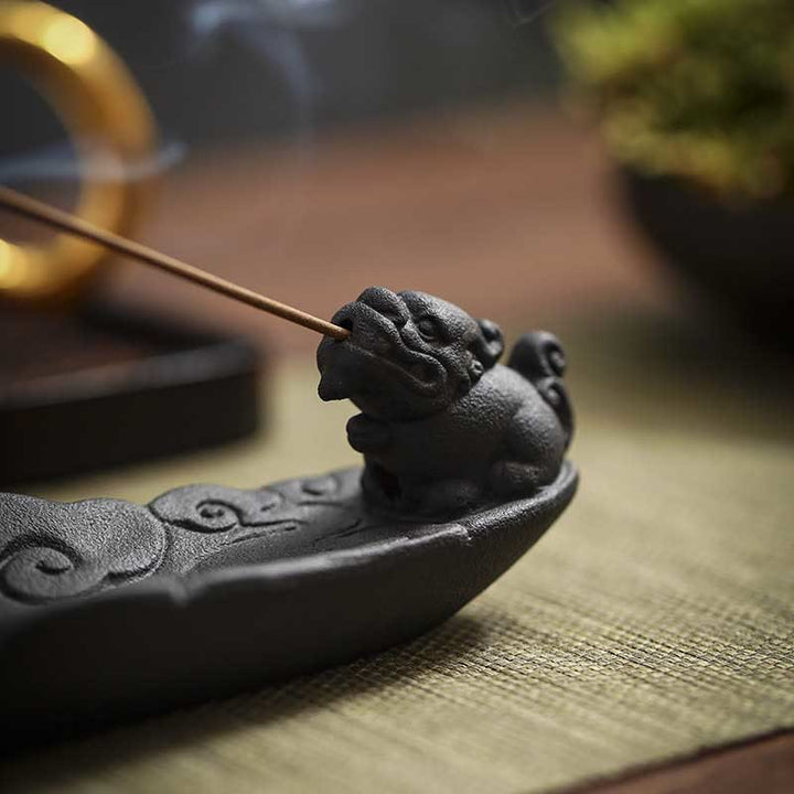 Buddha Stones, nuvole di buon auspicio, bruciatore di incenso in ceramica curativo Pixiu, decorazione