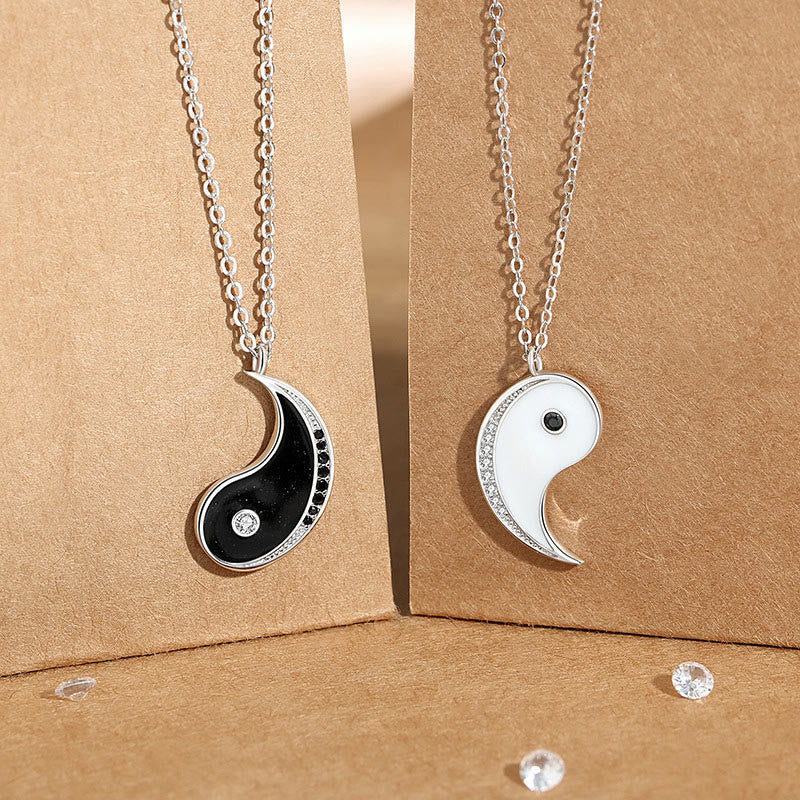 Collana pendente con simbolo Yin Yang in argento sterling 925 con Buddha Stones ciondolo armonioso - image 1