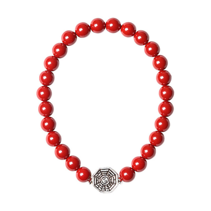 Braccialetto di concentrazione in corda di cinabro con simbolo Yin Yang Bagua in argento sterling 925 Buddha Stones - image 22