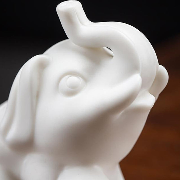 Statua di elefante piccolo Buddha Stones porcellana bianca ceramica forza decorazione scrivania casa - image 11