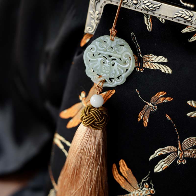 Borsa a tracolla con catena in metallo e piccola libellula , Buddha Stones, borsa a tracolla per cellulare