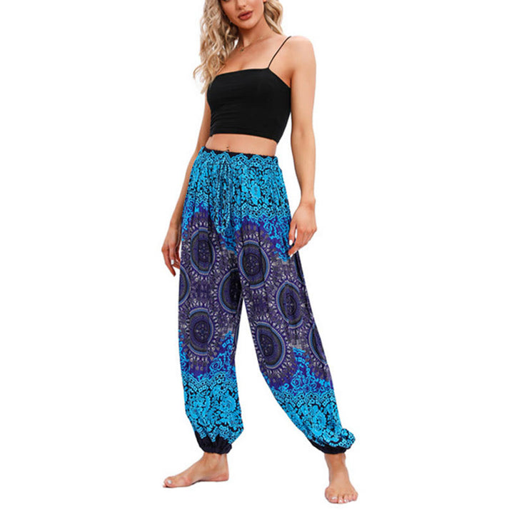 Pantaloni harem casual larghi con motivo a bussola Buddha Stones da donna Pantaloni da yoga - image 9