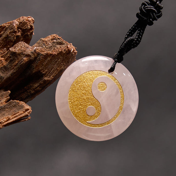 Buddha Stones Vari cristalli Ametista Occhio di tigre Avventurina verde Yin Yang Collana pendente spirituale