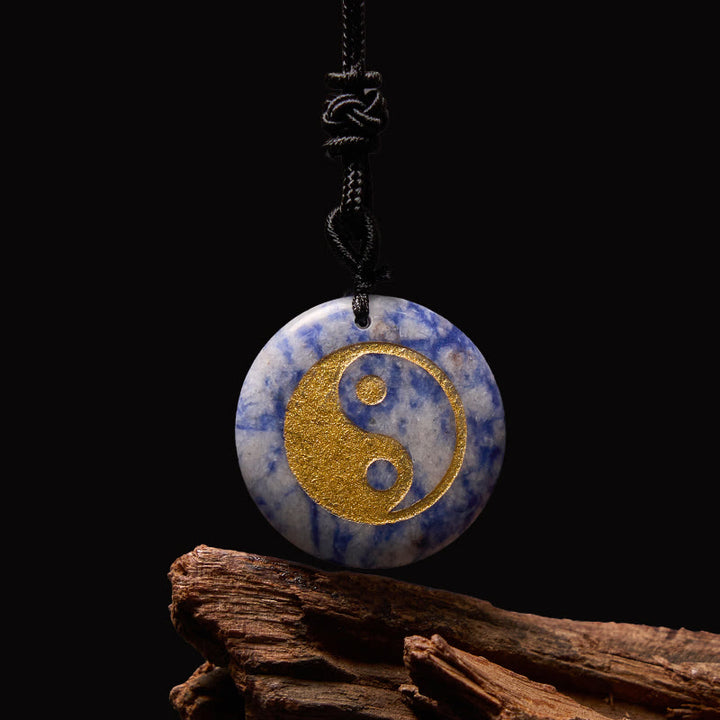 Buddha Stones Vari cristalli Ametista Occhio di tigre Avventurina verde Yin Yang Collana pendente spirituale