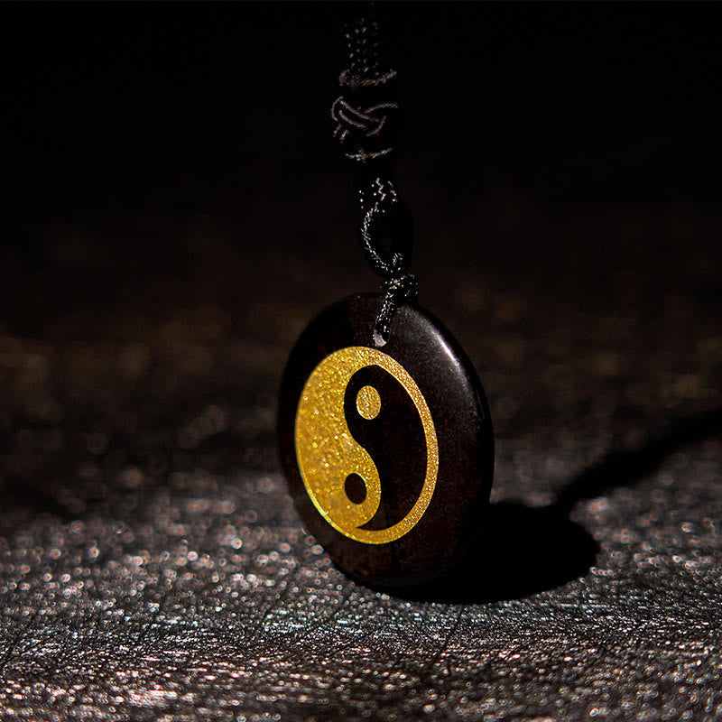 Buddha Stones Vari cristalli Ametista Occhio di tigre Avventurina verde Yin Yang Collana pendente spirituale