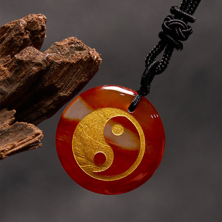 Buddha Stones Vari cristalli Ametista Occhio di tigre Avventurina verde Yin Yang Collana pendente spirituale