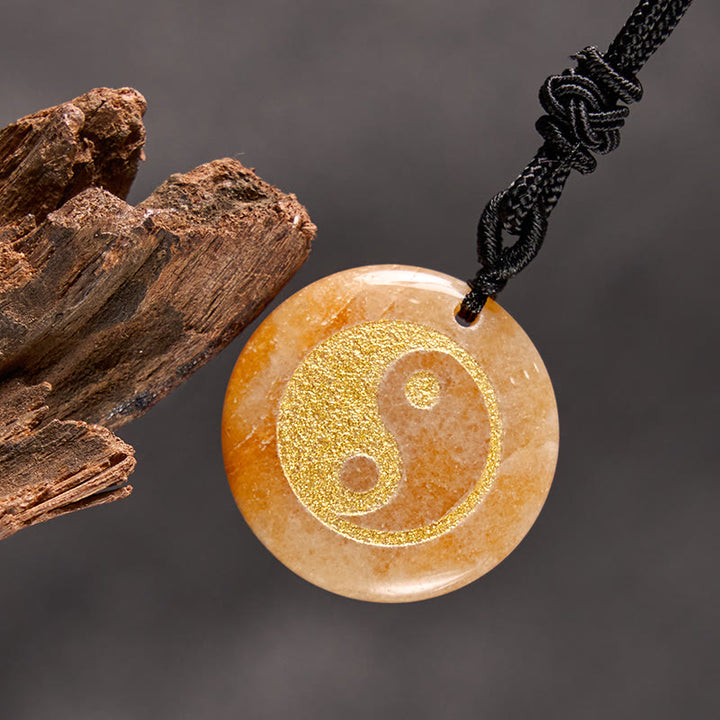 Buddha Stones Vari cristalli Ametista Occhio di tigre Avventurina verde Yin Yang Collana pendente spirituale